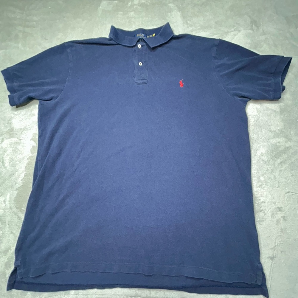 Polo Ralph Lauren Blue Polo Shirt Red Pony Men's Size 2XL Tall